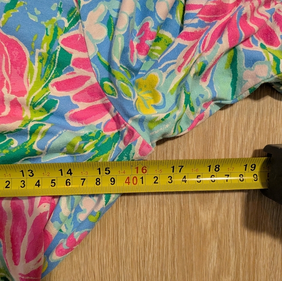 Lilly Pulitzer Kassie Wrap Ruffle Dress Women's M Blue Bunny Business Zanzibar - Picture 8 of 10